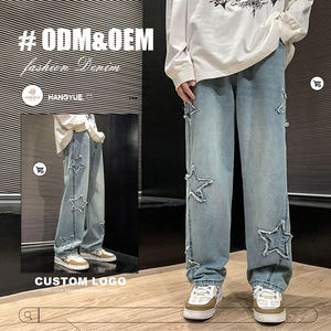 Jeans de Tiro Medio con Estampado 3D Lavables, Estilo Urbano Informal, Estilo Y2K - Product Image 1