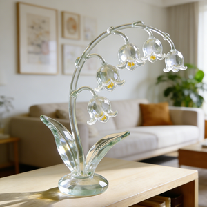 Sculpture en résine transparente de lys de la vallée - Décoration moderne pour la maison, cadeau de fête, ornement de sculpture personnalisé Bozhiyi - Product Image 4