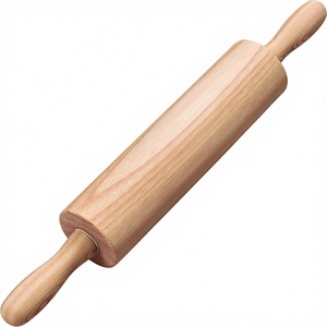 Rolo de Massa de Madeira de 17,6 Polegadas com Cabos Ergonômicos Rotativos, Rolo Clássico de Madeira de Faia para Massa, Pizza, Pastelaria, Pão e Biscoitos - Product Image 1