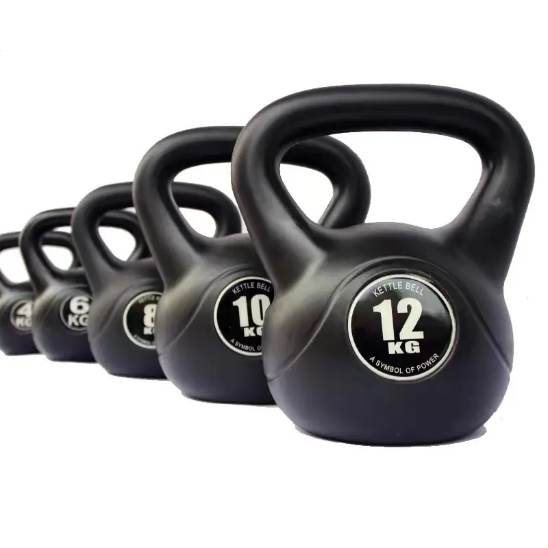 Vinil kaplı Kettlebell ağırlıkları çapraz eğitim MMA eğitim ev egzersiz Fitness egzersiz için tepsi ile Set