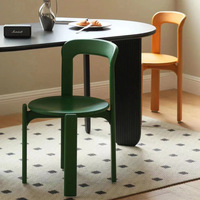 Chaise de Repas de Style Nordique en Bois Massif, Dossier Coloré, pour Maison, Café ou Salon, Modèle Rey