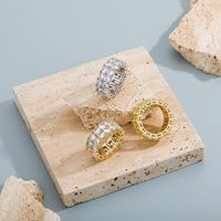 Kirin 2-reihiger Zirkonia-Bandring für Herren und Damen, 14K vergoldetes Messing, 9mm breit, Iced-Out Eternity, Größen 6-12, OEM ODM