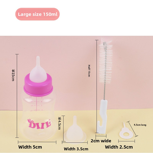 Ensemble de biberons <span class=keywords><strong>pour</strong></span> animaux de compagnie en silicone personnalisé, 60/150 ml, avec tétine imperméable, <span class=keywords><strong>pour</strong></span> chatons, chiots, bébés - Product Image 3