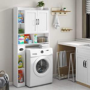 Vente en gros d'usine d'étagère de ferme peu encombrante de style moderne <span class=keywords><strong>au</strong></span>-<span class=keywords><strong>dessus</strong></span> des toilettes avec étagères ouvertes et armoire de rangement - Product Image 3