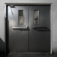Porte coupe-feu en acier avec bande intumescente, joint d'étanchéité ignifuge, taille personnalisée pour hôtel, appartement, villa, maison, commerce