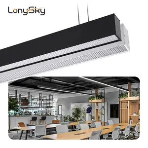 Indoor commercial lighting 1.2m 2.4m honeycomb dimmable 60w 120w pendant led linear trunking system light