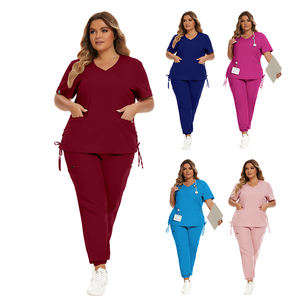 Nuevo diseño de color médico enfermera estiramiento uniforme Exfoliante para el personal del hospital ropa de trabajo cómodo conjunto de uniforme exfoliante - Product Image 3