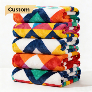Couverture en polaire à motif géométrique moderne personnalisée décorative, douce, chaude et confortable pour canapé, lit, fauteuil, toute saison - Product Image 1
