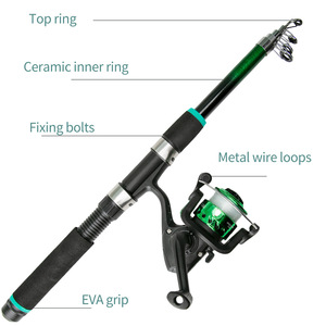 Ensemble de cannes à <span class=keywords><strong>pêche</strong></span> pour enfants, kits complets avec canne télescopique de 1,8 m, moulinets, flotteurs, leurres de <span class=keywords><strong>pêche</strong></span> en mer, hameçons et accessoires - Product Image 4