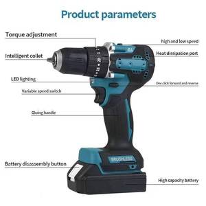Reliable Construction Quality 21v Lithium Battery Electric Cordless Impact <b>Drill</b> Variable Speed Max Drilling Diameter 10MM OEM - Product Image 4