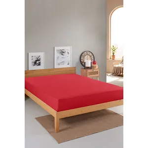 Drap-housse uni Karden Flower 100 % coton, tissage uni, tailles simple et double, plusieurs couleurs, literie, textile de maison, vente en gros - Product Image 5