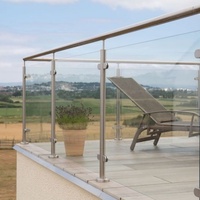 Système de fixation de verre et de poteaux de garde-corps en acier inoxydable 304 certifié pour panneaux de verre d'escalier et de jardin
