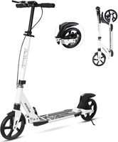 Patinete plegable portátil para ir al trabajo, con campana, freno de mano y altura ajustable, empuje manual, patinetes para niños de 8 a 12 años