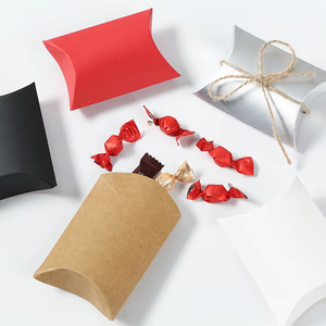 Boîte à bonbons en carton pliable en papier kraft blanc et noir avec fenêtre et corde en chanvre pour emballage alimentaire - Mariage/Fête d'anniversaire - Product Image 1