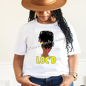 Heat <strong>Transfer</strong> Prints Loc'd Black Girl W Dreads Iron on Black Woman Locs DTF <strong>Transfer</strong> Sticker <strong>Tshirt</strong> <strong>Transfer</strong> - Product Image 3