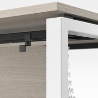 Bureau d'angle moderne en forme de L pour ordinateur, gain de place, avec pieds modulaires en métal, design stable