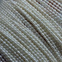Perles de culture d'eau douce naturelles en gros, Keshi, haute brillance, blanches, 2,5-3 mm, forme riz, semi-finies, pour bijoux DIY, en sachet OPP