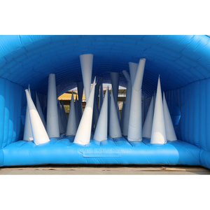 Thương Mại Big <span class=keywords><strong>Tunnel</strong></span> Tent Người Lớn Inflatable <span class=keywords><strong>Obstacle</strong></span> <span class=keywords><strong>Course</strong></span> Với Cones Trụ Cột Cho Màu Sắc Ngoài Trời Chạy Phiêu Lưu - Product Image 4