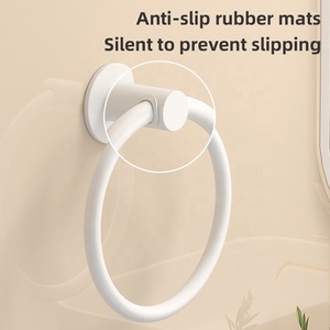 Unieke Keuken Badkamer Aluminium Wandmontage Hout Zelfklevende Houder Badkamer Handdoekrek Hanger Handdoek Ring Houders - Product Image 4