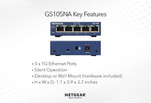 Commutateur non géré Gigabit de la série <span class=keywords><strong>GS105</strong></span> Commutateur non géré Gigabit Ethernet à 5 ports - Product Image 5