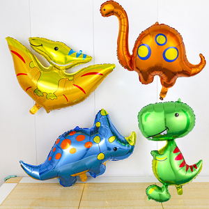 Ballons en aluminium sur le thème des dinosaures de dessin animé mignon ballon tyrannosaure décoration de fête d'anniversaire fournitures de fête de la jungle cadeau - Product Image 4