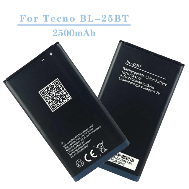 BL-25BT/2500mah Rechargeable Gb T18287 2013 Mobile Phone Battery Li-ion Standard Spices for Tecno 25bt Battery