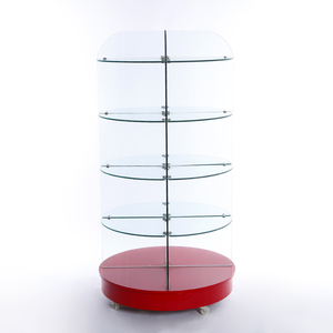 Yiwu Plus Chaud en verre et en métal cylindrique supermarché présentoir avec roues - Product Image 4