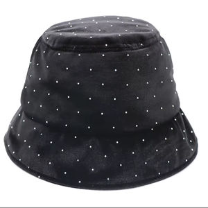 หมวกบักเก็ตกำมะหยี่แฟชั่น ประดับเพชรเต็มใบ หมวกชาวประมงระยิบระยับ หมวกกำมะหยี่กลิตเตอร์สุดหรู - Product Image 1