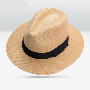 <span class=keywords><strong>Sombrero</strong></span> Panamá Unisex de Paja para Primavera Verano, Estilo Jazz, Protección Solar para Viajes, Pesca, Casual, Aire Libre - Product Image 4