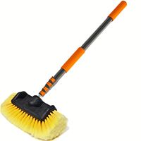 Brosse de nettoyage à poils doux télescopique de 12 pieds, manche long de 12 pouces pour lavage de voiture, panneaux solaires, camping-car, camion, bateau, maison