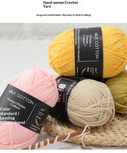 Pelote de laine en coton peigné teint 4 brins de 50g, fil mélangé pour <span class=keywords><strong>crochet</strong></span> artisanal, idéal pour pulls, bonnets et écharpes de poupées - Vente en gros - Product Image 3