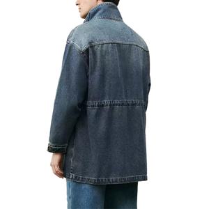 Chaqueta Corta de Mezclilla Azul Personalizada para Hombre, Alta Calidad, 100% Algodón Lavado, Estilo Vintage, con Múltiples Bolsillos - Product Image 4