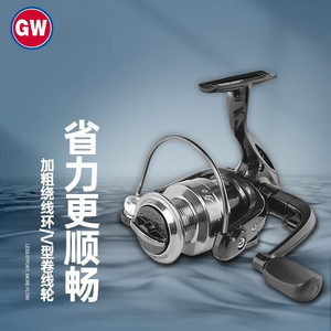 รอกตกปลา Guangwei Spinning รุ่น 1000 อัตราทด 5.14:1 แกนโลหะอะลูมิเนียมอัลลอยด์ สำหรับตีเหยื่อไกล ตกปลาทะเลและปลาหิน - Product Image 4