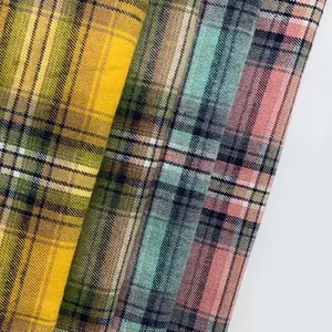 Eco-friendly Textile Fabric Custom Plaid Twill Fabrics Wholesale Cloth For Flannel Men's Shirts