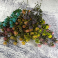 Fleur artificielle en plastique verte, tige de Dianthus artificielle, fausse boule de fleurs vertes pour mariage, Noël, Pâques, arrangement floral, décoration de la maison