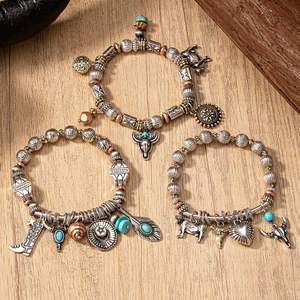 2025 Vintage Percy <span class=keywords><strong>Jackson</strong></span> Design alliage Bracelet perlé lien chaîne avec Turquoise pierre principale cadeau pour dames femmes hommes - Product Image 5