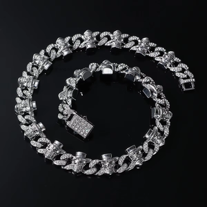 Necklace Bracelet Full <b>Cuban</b> <b>Chain</b> Street Hip Hop <b>Chain</b> Tanjing Fashion Lijing Necklace - Product Image 5