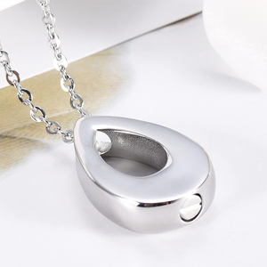 खोखले आंसू-ड्रॉप स्मारक गहने अंतिम संस्कार के लिए महिलाओं/पालतू बालों की राख को लटकाना - Product Image 5