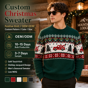 <span class=keywords><strong>Pull</strong></span> de Noël pour <span class=keywords><strong>homme</strong></span> 2026 en coton 100% avec capuche, motif géométrique et logo frontal, grande taille personnalisée, vente en gros ODM - Product Image 1
