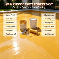Résine époxy jaune tartrazine, revêtement liquide pour sols en sable coloré, écologique, séchage rapide, imperméable, antidérapant, intérieur/extérieur, béton