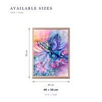 Peinture Diamant DIY 40*50cm, Mosaïque Abstraite Personnalisée, Fleurs et Papillons Colorés, Broderie Diamant Complète