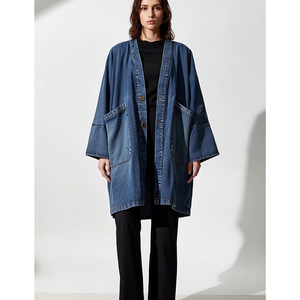 Chaqueta vaquera informal holgada para <span class=keywords><strong>mujer</strong></span> Wangsheng, <span class=keywords><strong>abrigo</strong></span> con cuello en V y botones, con bolsillos, ropa exterior cómoda de talla grande - Product Image 5