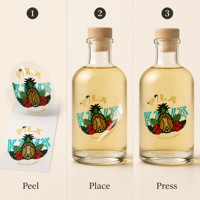 Autocollants en vinyle adhésif transparent brillant et imperméable personnalisables pour l'emballage de fruits, de maïs, le branding, les bouteilles cosmétiques, le papier thermique