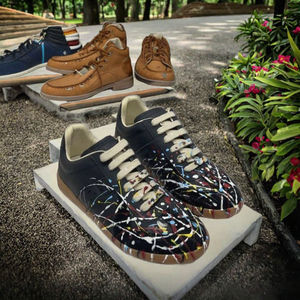 GON22 Chaussures plates décontractées confortables pour femmes en cuir de vache à plateforme, lacets, légères, baskets tendance, été printemps, maman - Product Image 3