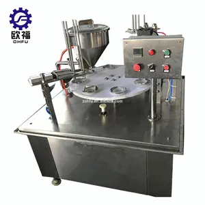 Commercial plastic cups Coffee tea filler and sealer jelly/yogurt/sauce/jam etc automatic cup filling sealing machine