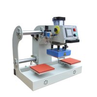 Presse à chaud à double tête facile à utiliser pour l'impression de logo Mini machine d'impression de logo pneumatique pour vêtements