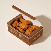 Boîte en carton blanc de qualité alimentaire, pliable, imprimée en couleur, pour l'emballage de poulet frit et de restauration rapide