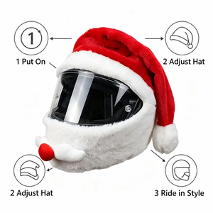 Funda de Casco de Felpa Suave con Estampado Personalizado, Funda de Casco de Santa Claus para Decoración Navideña, a Prueba de Viento para Invierno - Product Image 4