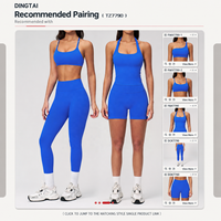 Ensemble de yoga Dingtai sans couture à dos croisé, short de compression taille haute respirant et à séchage rapide, ensemble 2 pièces soutien-gorge de sport pour femme