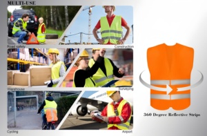 Chalecos de Seguridad Personalizados al por Mayor para Personal de Empresas de Logística, Color Amarillo de Alta Visibilidad con Cintas Reflectantes Plateadas, ANSI - Product Image 4